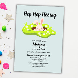 Invitación Hop Hop Hooray Algunos Conejo Conejo Agujero Prime