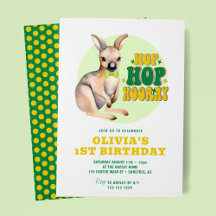 Hop Hop Hooray Kangaroo primer cumpleaños
