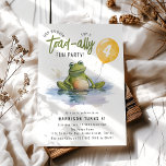 Invitación Hop On | Cumpleaños del Fiesta Toad-ally Fun<br><div class="desc">¡Salta a inolvidables celebraciones con nuestras hermosas invitaciones de fiesta de cumpleaños con temática de rana! Al mostrar una encantadora imagen acuarela de una rana sosteniendo alegremente un globo, están diseñados para incitar una ráfaga de emoción. Acompañadas de un texto de invitación delicioso que dice, "súbete a un fiesta divertido...</div>