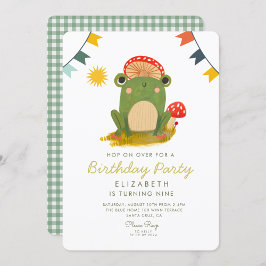 Invitación Hop on Frog Birday