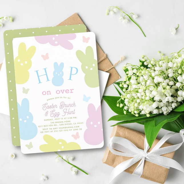 Invitación Hop on Over Bunny & Butterfly Easter Brunch (Subido por el creador)