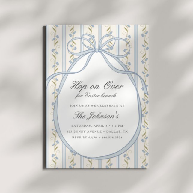 Invitación Hop on Over Easter Brunch Egg Hunt Spring (Subido por el creador)