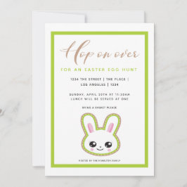Invitación Hop On Over Easter Egt Hunt Bunny Personalizado