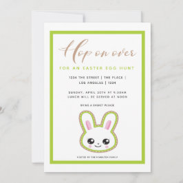 Invitación Hop On Over Easter Egt Hunt Bunny Personalizado