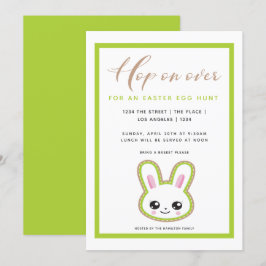 Invitación Hop On Over Easter Egt Hunt Bunny Personalizado