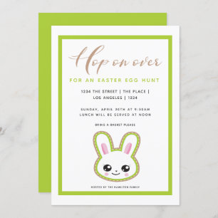 Invitación Hop On Over Easter Egt Hunt Bunny Personalizado