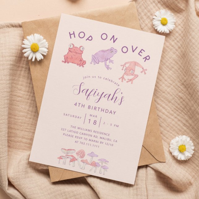 Invitación Hop On Over Frogs Chica Partido del Cumpleaños (Subido por el creador)