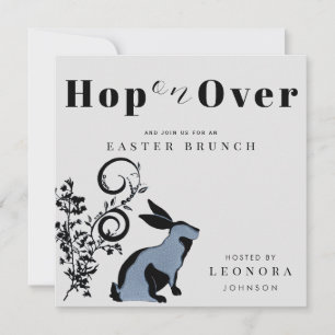 Invitación Hop On Over Moderne Bunny Easter Brunch