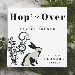Invitación Hop On Over Moderne Bunny Easter Brunch