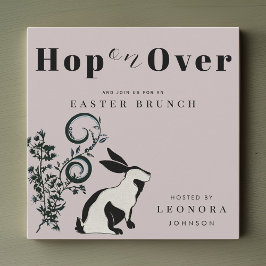 Invitación Hop On Over Moderne Bunny Easter Brunch