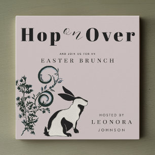 Invitación Hop On Over Moderne Bunny Easter Brunch