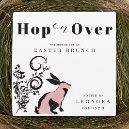 Invitación Hop On Over Moderne Bunny Easter Brunch