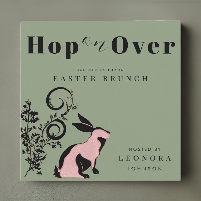 Invitación Hop On Over Moderne Bunny Easter Brunch (Subido por el creador)