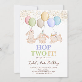 Invitación Hop Two It Easter 2º Cumpleaños