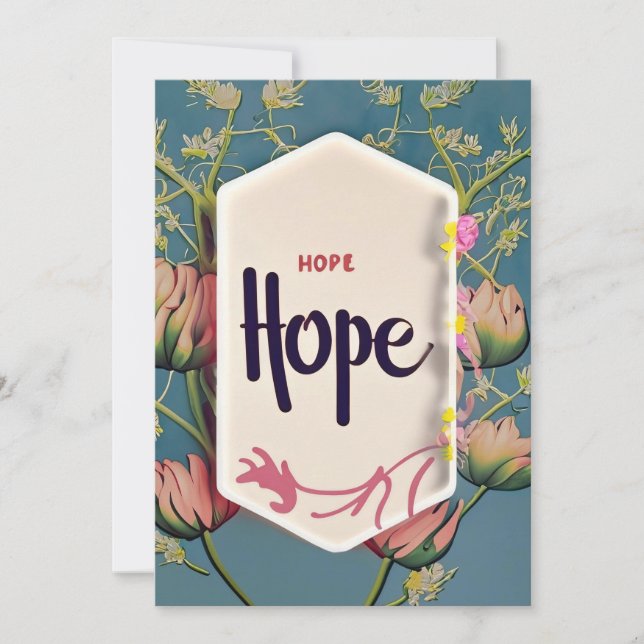 Invitación Hope Blooms - Elegant Floral Typography  (Anverso)