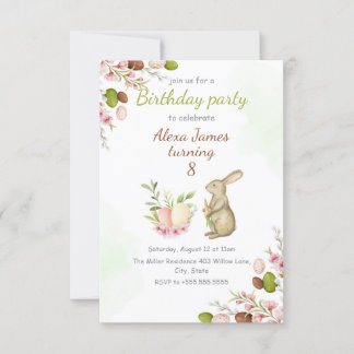 Invitación Hopping in Fun Easter Bunny Birthday
