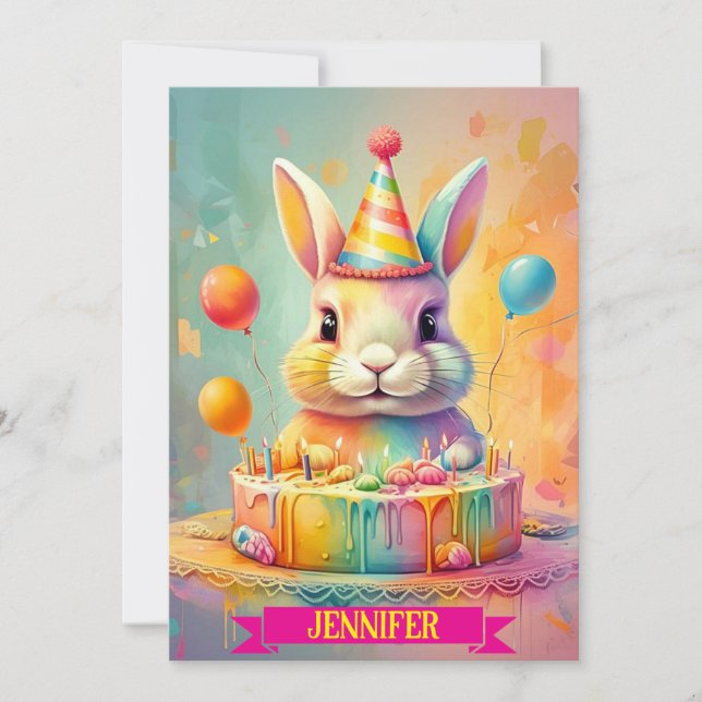 INVITACIÓN " HOPPY BIRTHDAY DELIGHT " (Anverso)