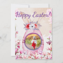 Invitación Hoppy Easter pink egg photo