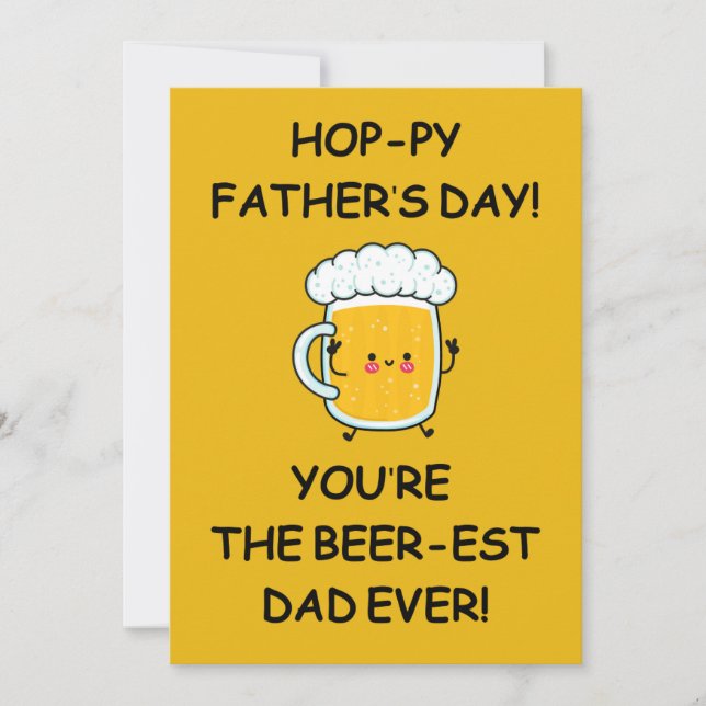 Invitación Hoppy Padre's Day Card Beerest Dad (Anverso)