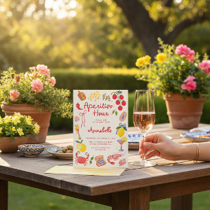 Invitación Hora de Aperitivo Spritz Italiano Cumpleaños Feliz
