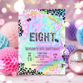 Invitación Hora de Celebrar-Ocho Cumpleaños 8 de Leopardio Ar