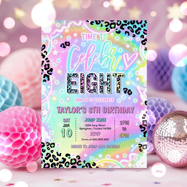 Invitación Hora de Celebrar-Ocho Cumpleaños 8 de Leopardio Ar (Subido por el creador)
