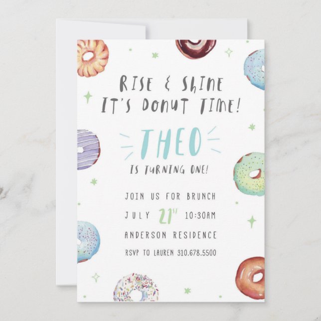 Invitación Hora de Donas (Anverso)