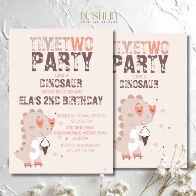 Invitación Hora de festejar como un dinosaurio Cumpleaños pre (Subido por el creador)