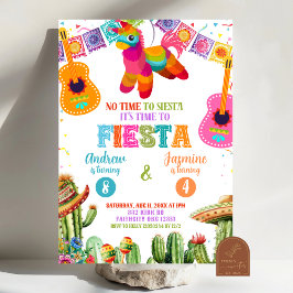 Invitación Hora de Fiesta Hermana Fiesta Conjunta fiesta de c