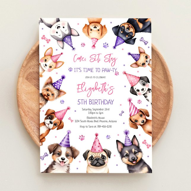 Invitación Hora de Fiesta Perro Cumpleaños Fiesta de Cachorro (Subido por el creador)