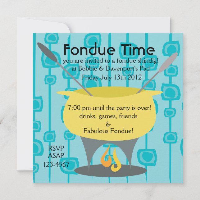 Invitación ¡Hora de Fondue! (Anverso)