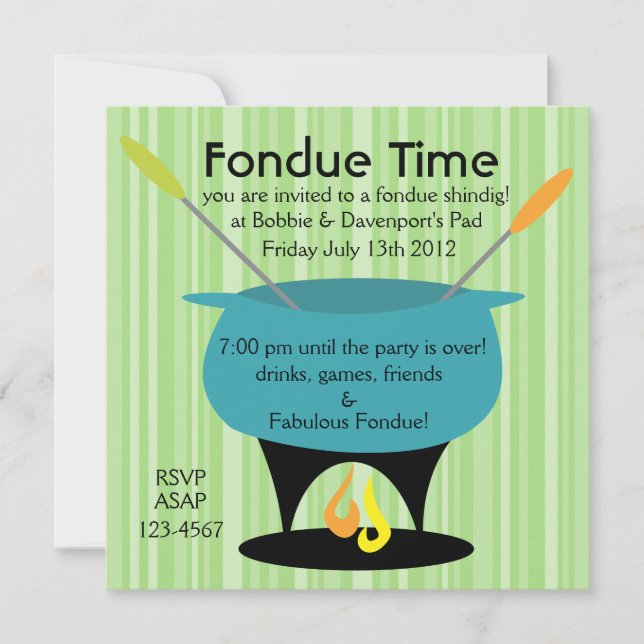 Invitación ¡Hora de Fondue! (Anverso)