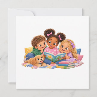 Invitación Hora de historias: niños leyendo juntos