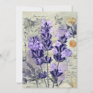 Invitación Hora de lavanda   Lavanda suave