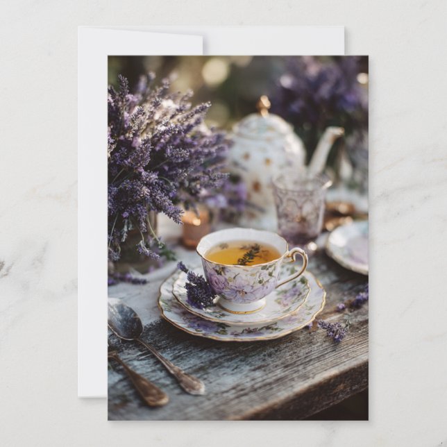 Invitación Hora de lavanda | Reunión suave (Anverso)