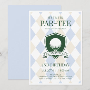 Invitación Hora de Par-Tee Blue Boys Golf 2do Cumpleaños