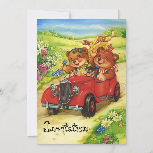 Invitación Hora de picnic para los Osos de Teddy! (Anverso)