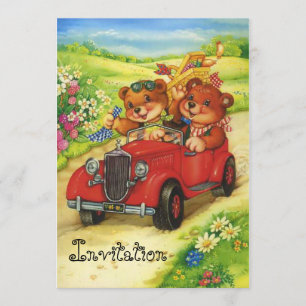 Invitación Hora de picnic para los Osos de Teddy!