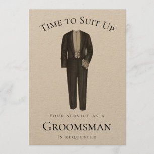 Invitación Hora de Prepararse Propuesta de Padrino Esmoquin V