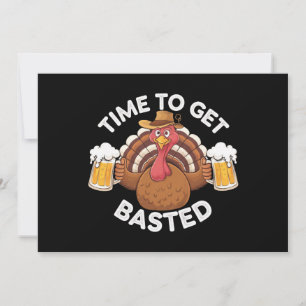 Invitación Hora de Rociar Pavo de Acción de Gracias de Cervez