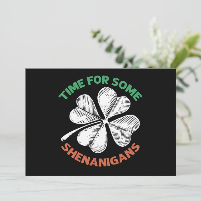 Invitación Hora De St Patricks Para Algunos Shenanigans Fiest (Anverso de pie)