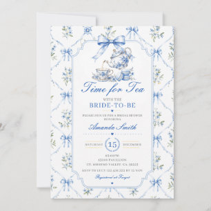 Invitación Hora de té Chinoiserie Floral de Despedida de Solt
