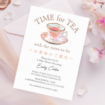Hora de tomar el té Baby Shower Teacup Rosa Floral