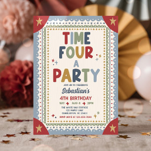 Invitación Hora de una fiesta divertida para niño cumpleaños