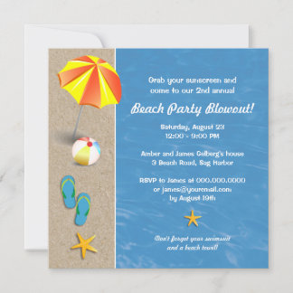 Invitación Hora de verano en la fiesta de la playa