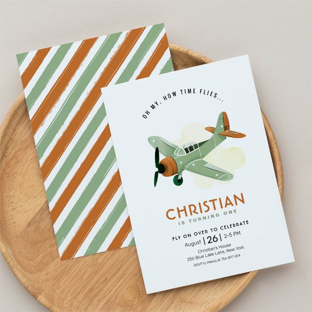 Invitación Hora de vuelo Cumpleaños del avión (Subido por el creador)