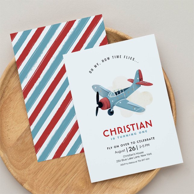 Invitación Hora de vuelo Cumpleaños del avión (Subido por el creador)