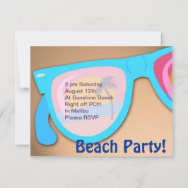 Invitación Hora del Fiesta Beach Shades Beach