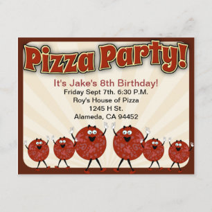 Invitación Hora del Fiesta Pizza