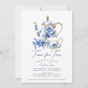 Invitación Hora del Té Chinoiserie Fiesta de Despedida de Sol